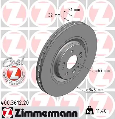 Brake Disc COAT Z 400.3612.20