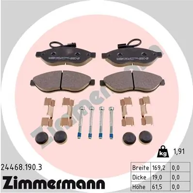 Brake Pad Set, disc brake 24468.190.3