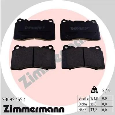 Brake Pad Set, disc brake 23092.155.1
