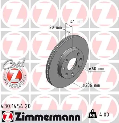 Brake Disc COAT Z 430.1454.20