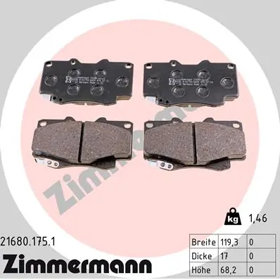Brake Pad Set, disc brake 21680.175.1
