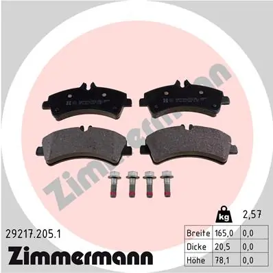 Brake Pad Set, disc brake 29217.205.1