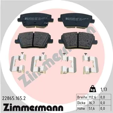 Brake Pad Set, disc brake 22865.165.2
