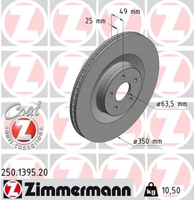 Brake Disc COAT Z 250.1395.20