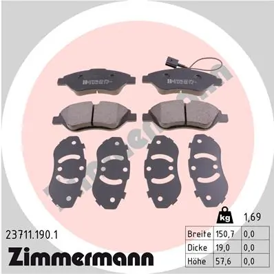Brake Pad Set, disc brake 23711.190.1