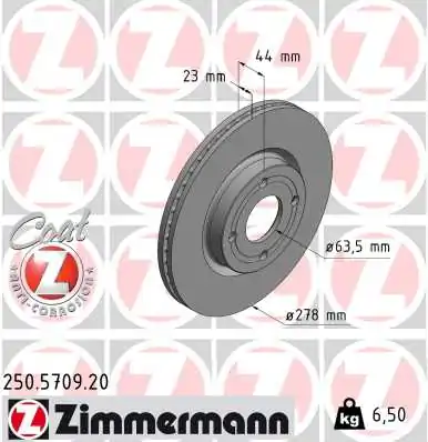 Brake Disc COAT Z 250.5709.20
