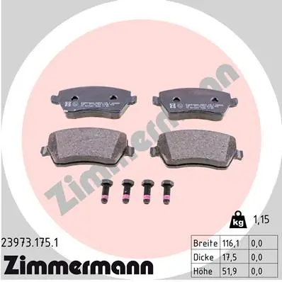 Brake Pad Set, disc brake 23973.175.1