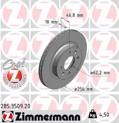 Brake Disc COAT Z 285.3509.20
