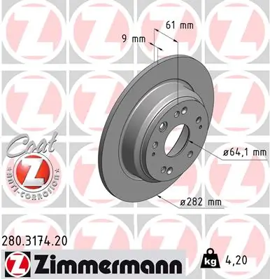 Brake Disc COAT Z 280.3174.20