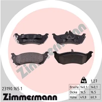 Brake Pad Set, disc brake 23190.165.1