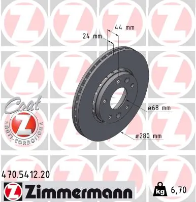 Brake Disc COAT Z 470.5412.20