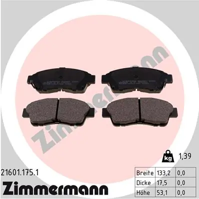 Brake Pad Set, disc brake 21601.175.1
