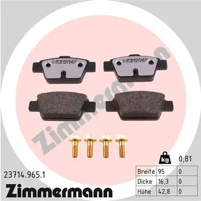Brake Pad Set, disc brake rd:z 23714.965.1