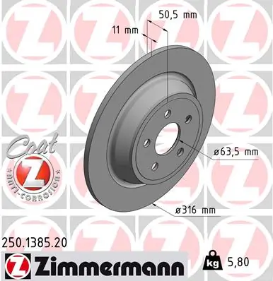 Brake Disc COAT Z 250.1385.20