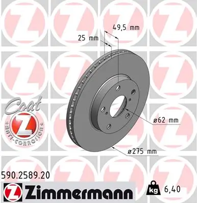 Brake Disc COAT Z 590.2589.20