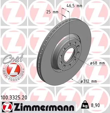 Brake Disc COAT Z 100.3325.20