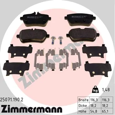 Brake Pad Set, disc brake 25071.190.2