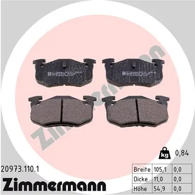 Brake Pad Set, disc brake 20973.110.1