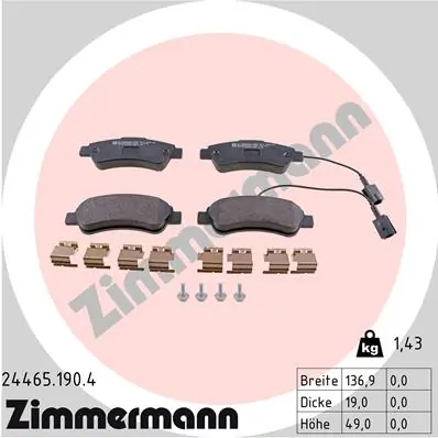 Brake Pad Set, disc brake 24465.190.4