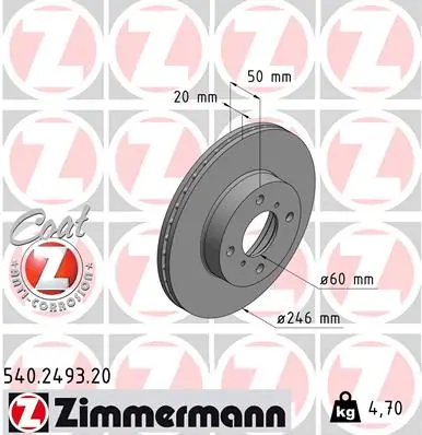 Brake Disc COAT Z 540.2493.20