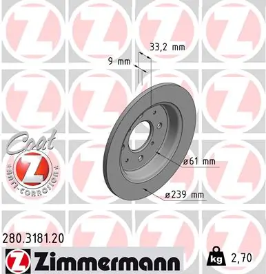 Brake Disc COAT Z 280.3181.20
