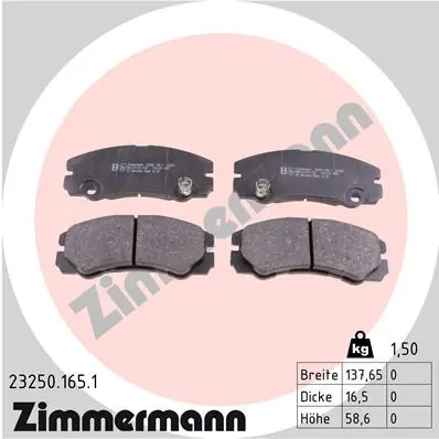 Brake Pad Set, disc brake 23250.165.1
