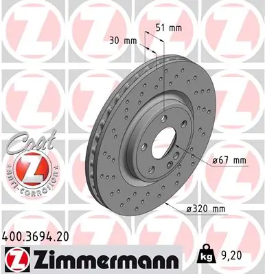 Brake Disc COAT Z 400.3694.20