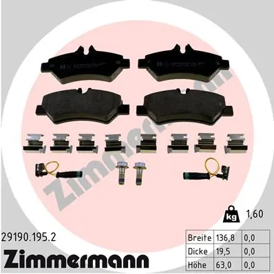 Brake Pad Set, disc brake 29190.195.2
