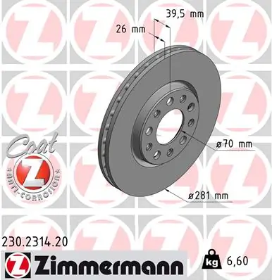 Brake Disc COAT Z 230.2314.20