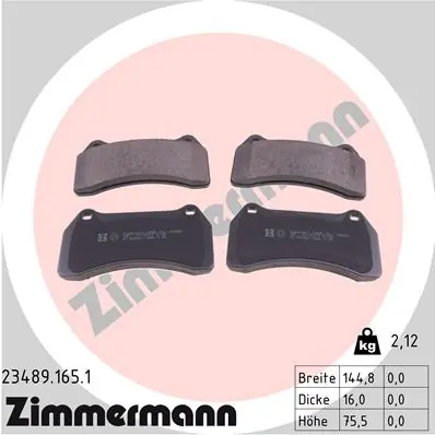 Brake Pad Set, disc brake 23489.165.1