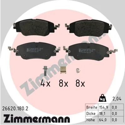 Brake Pad Set, disc brake 26620.180.2