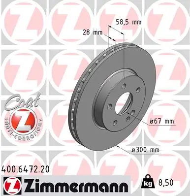 Brake Disc COAT Z 400.6472.20