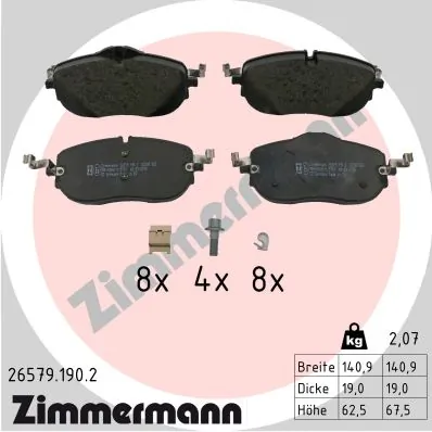 Brake Pad Set, disc brake 26579.190.2