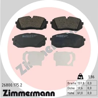 Brake Pad Set, disc brake 26800.175.2