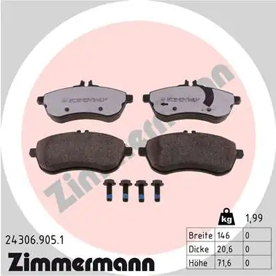 Brake Pad Set, disc brake rd:z 24306.905.1