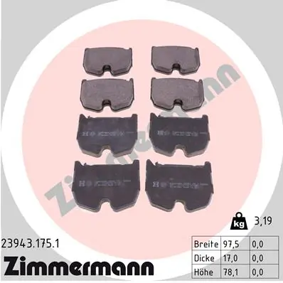 Brake Pad Set, disc brake 23943.175.1