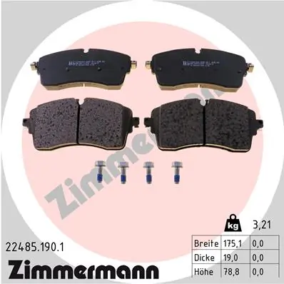 Brake Pad Set, disc brake 22485.190.1