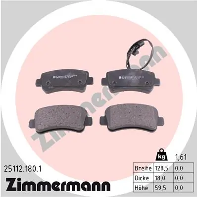 Brake Pad Set, disc brake 25112.180.1