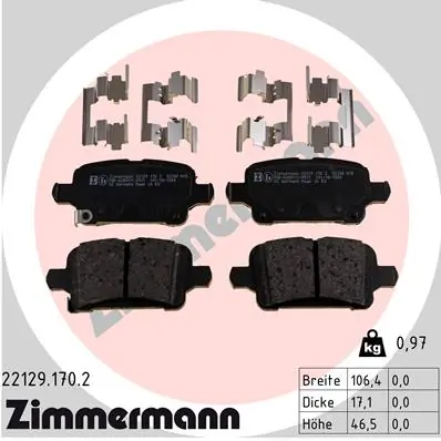 Brake Pad Set, disc brake 22129.170.2