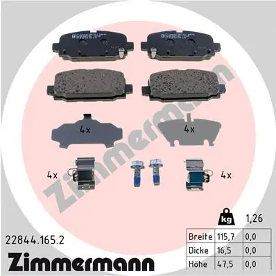 Brake Pad Set, disc brake 22844.165.2