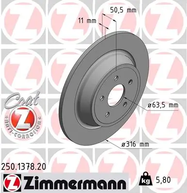 Brake Disc COAT Z 250.1378.20