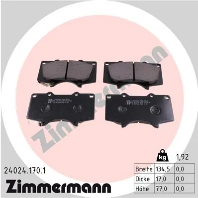 Brake Pad Set, disc brake 24024.170.1