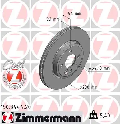 Brake Disc COAT Z 150.3444.20