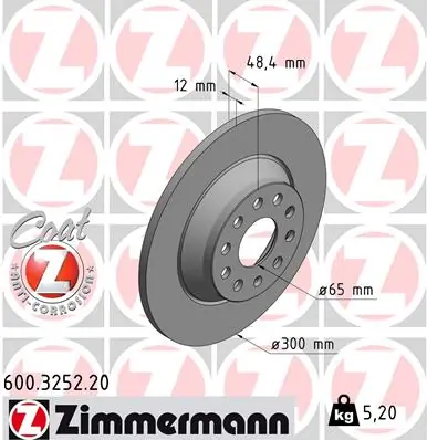 Brake Disc COAT Z 600.3252.20
