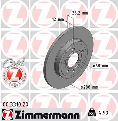 Brake Disc COAT Z 100.3310.20