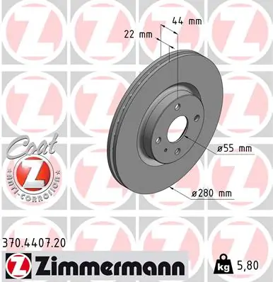 Brake Disc COAT Z 370.4407.20