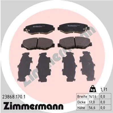 Brake Pad Set, disc brake 23868.170.1