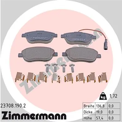 Brake Pad Set, disc brake 23708.190.2
