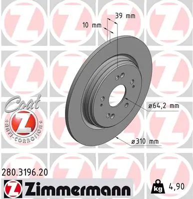 Brake Disc COAT Z 280.3196.20