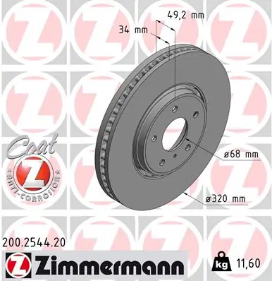 Brake Disc COAT Z 200.2544.20